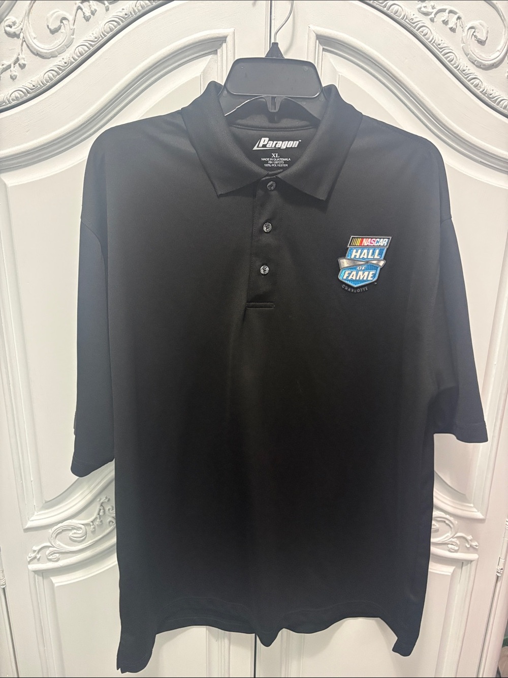 NASCAR PARAGON Black Polo with NASCAR Hall of Fame Patch - XL